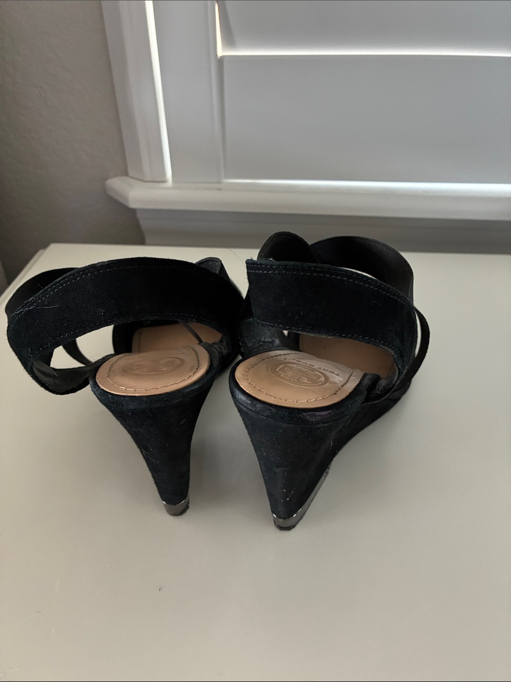 Tory Burch Black Crisscross Wedge Sandals - Picture 5 of 9